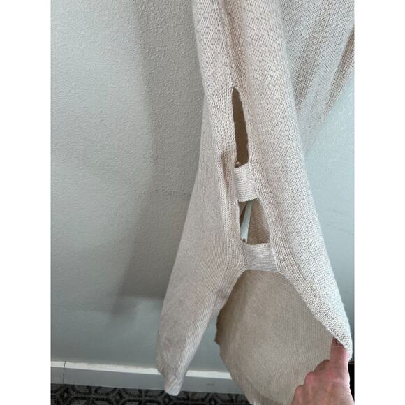 Saks Fifth Avenue Women Cowl Neck Open Side Tunic Sweater Vest Beige‎ S Capsule - Picture 6 of 16